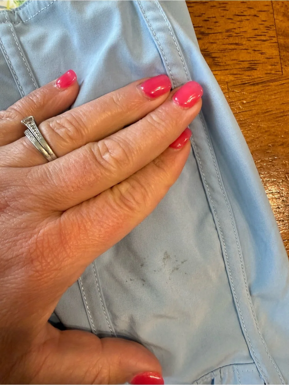 Brooks Women’s Running Skort Light Blue w/ Green Floral Waistband Pleated size L - Picture 6 of 10